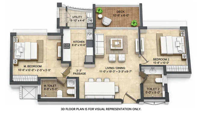 Lodha Divino Matunga - Floor plan 2 BHK 820 Sq.ft