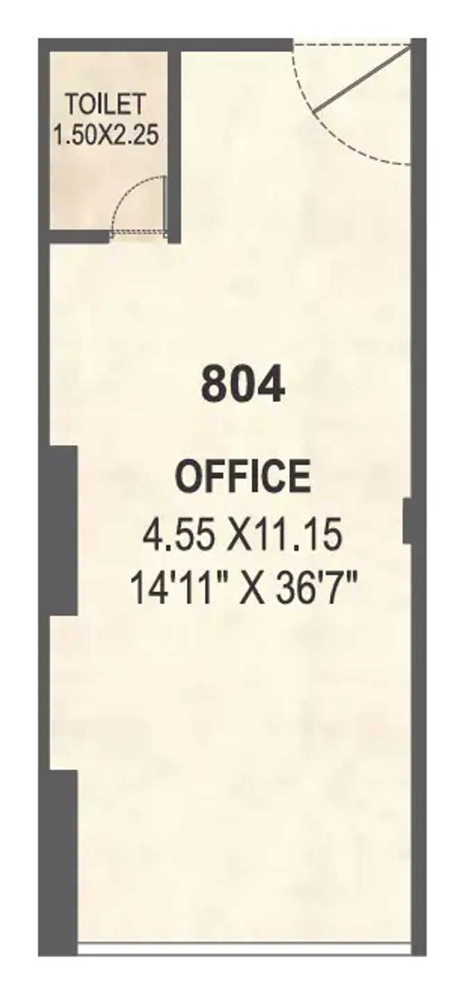 Merlin 18 East Koregaon Park Annexe - Floor plan Commercial Office 549 Sq.ft