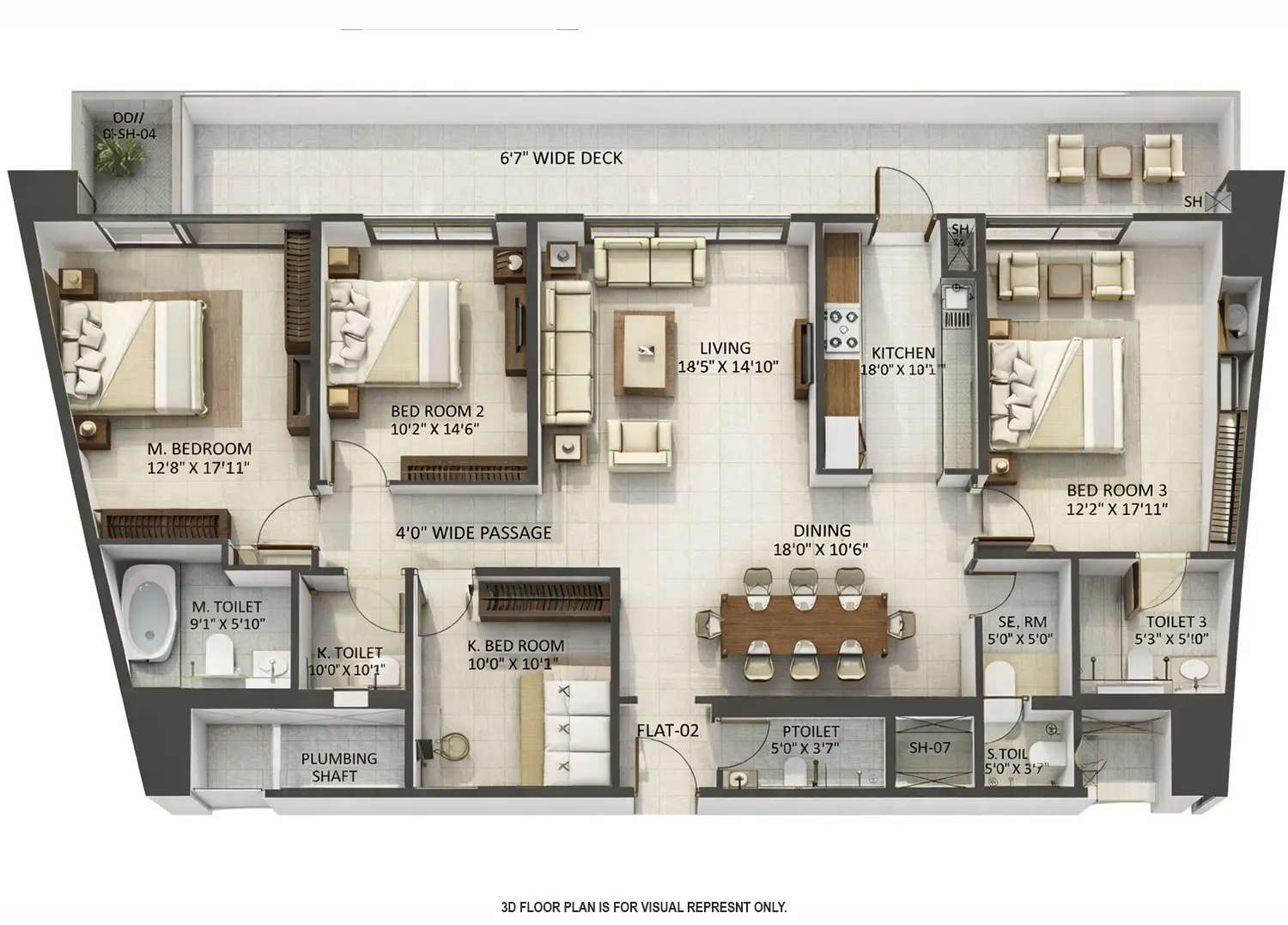Floor plan for 3.5 BHK