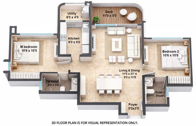 Lodha Sylvan Hinjewadi - Floor plan 2 BHK 800 Sq.ft