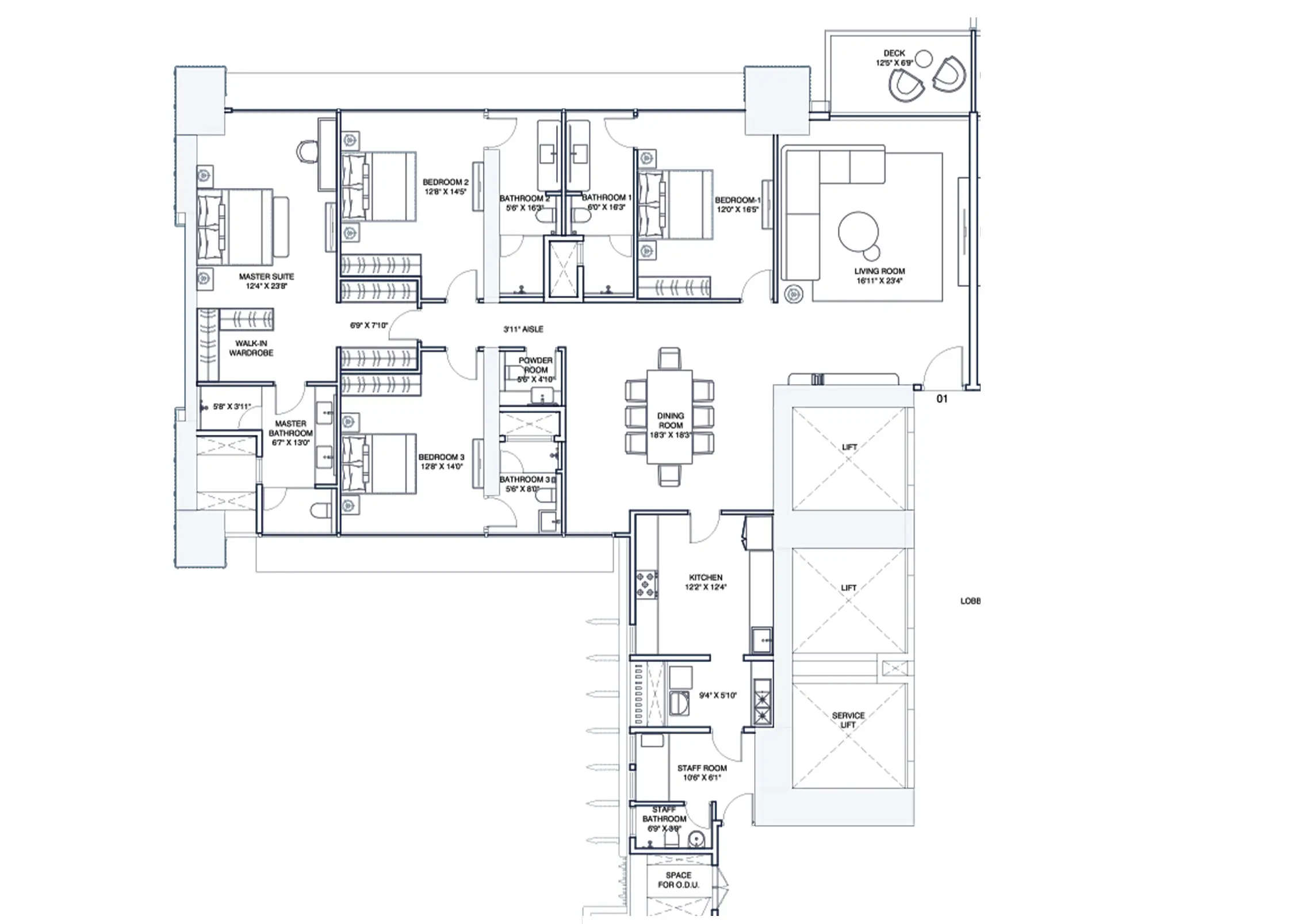 Floor plan for 4 BHK