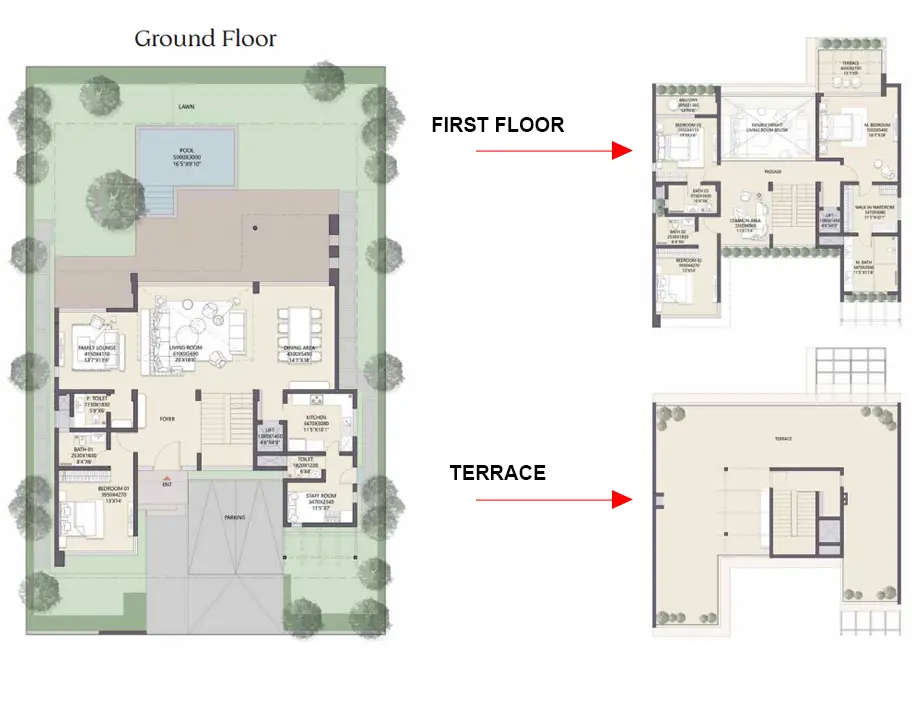 Floor plan for 4 BHK