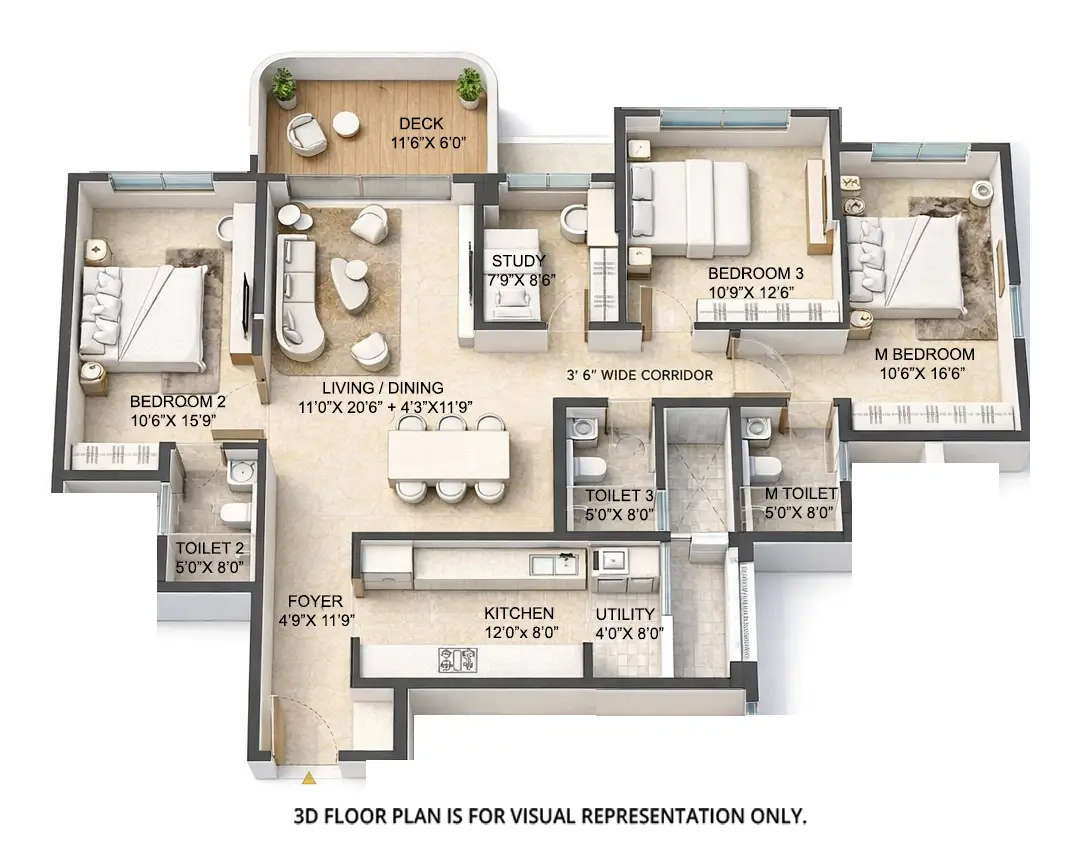 Floor plan for 3.5 BHK