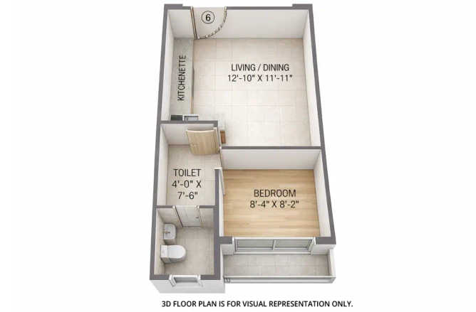 Hiranandani Estate Ghodbunder Road - Floor plan Studio 263 Sq.ft