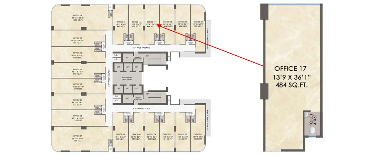 Floor plan for Commercial Office