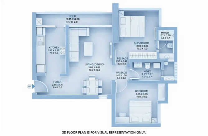 Godrej Exquisite Ghodbunder Road - Floor plan 2 BHK 655 Sq.ft