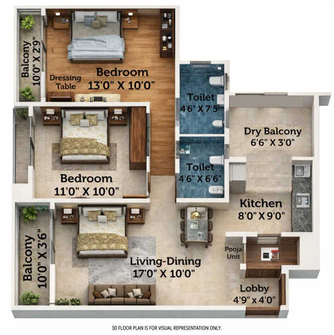 Saheel Itrend Futura Baner - Floor plan 2 BHK 721 Sq.ft