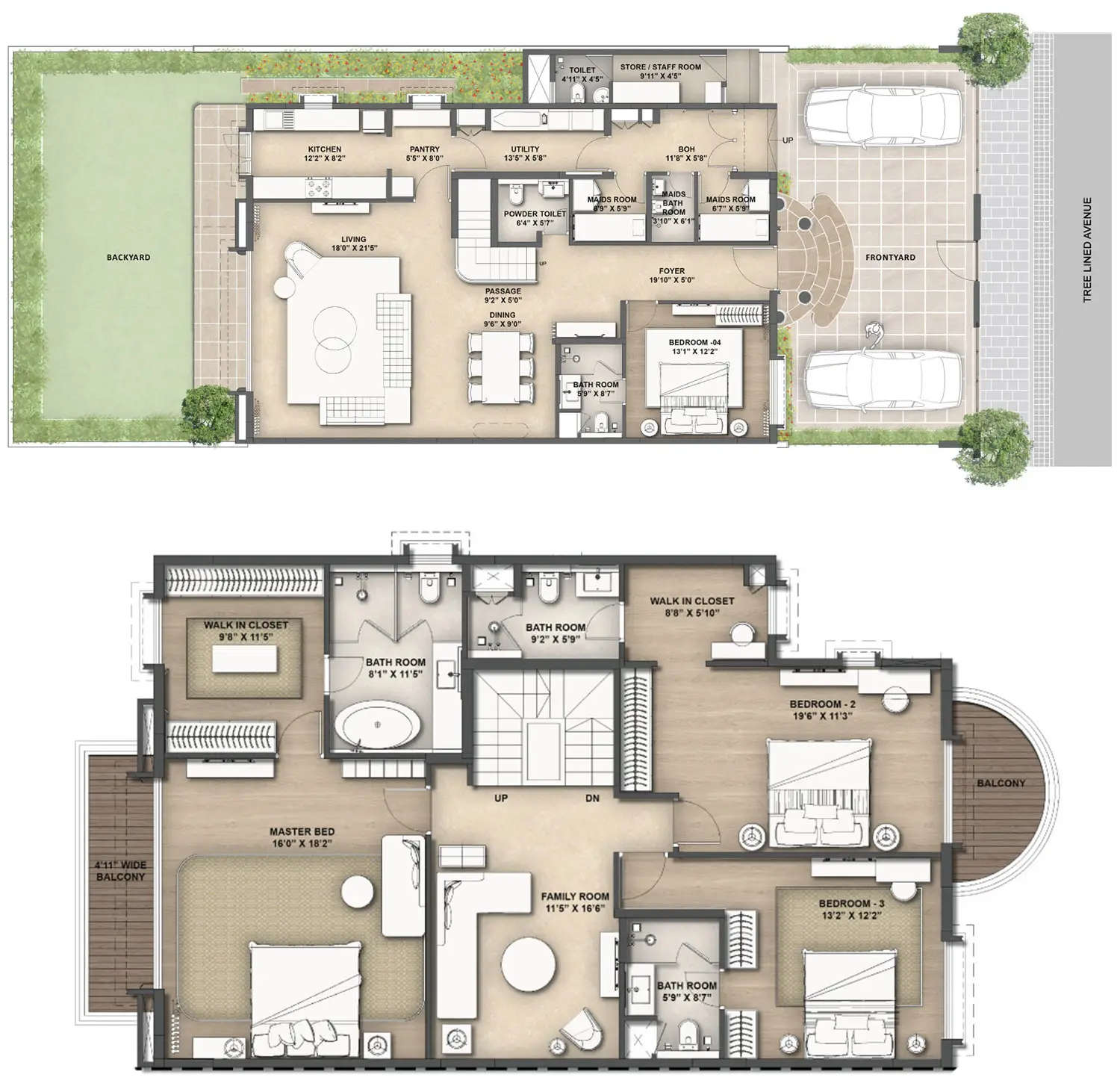 Floor plan for 4 BHK