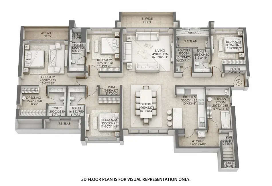 Floor plan for 4.5 BHK