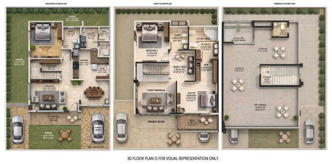 VTP Velvet Villas Kharadi - Floor plan 3 BHK 4132 Sq.ft