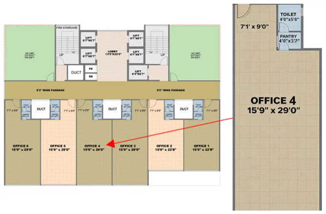 Greenscape CBD 614 Belapur - Floor plan Commercial Office 3396 Sq.ft