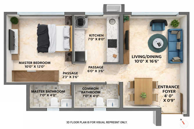 Sugee Greendale Estates Mulund - Floor plan 1 BHK 450 Sq.ft