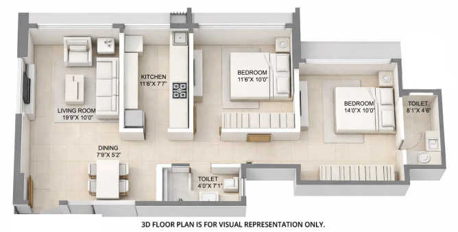 Arkade Pearl Vile Parle - Floor plan 2 BHK 721 Sq.ft