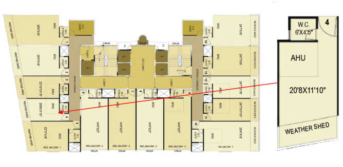 Dream Digit Pawane - Floor plan Commercial Office 635 Sq.ft