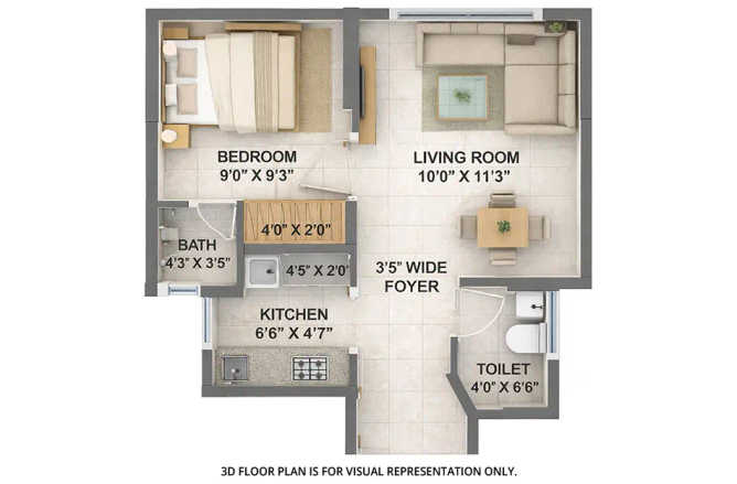 Lodha Crown Taloja Taloja - Floor plan 1 BHK 297 Sq.ft