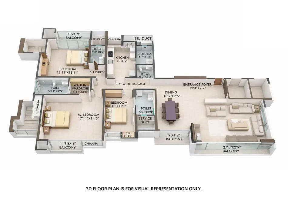 Floor plan for 2 BHK