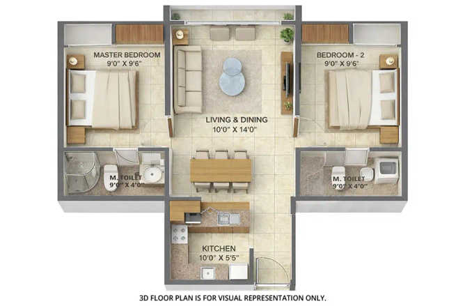 Lodha Golden Dream Taloja - Floor plan 2 BHK 435 Sq.ft