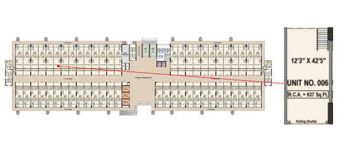 Raheja Tesla Sanpada - Floor plan Commercial Office 637 Sq.ft