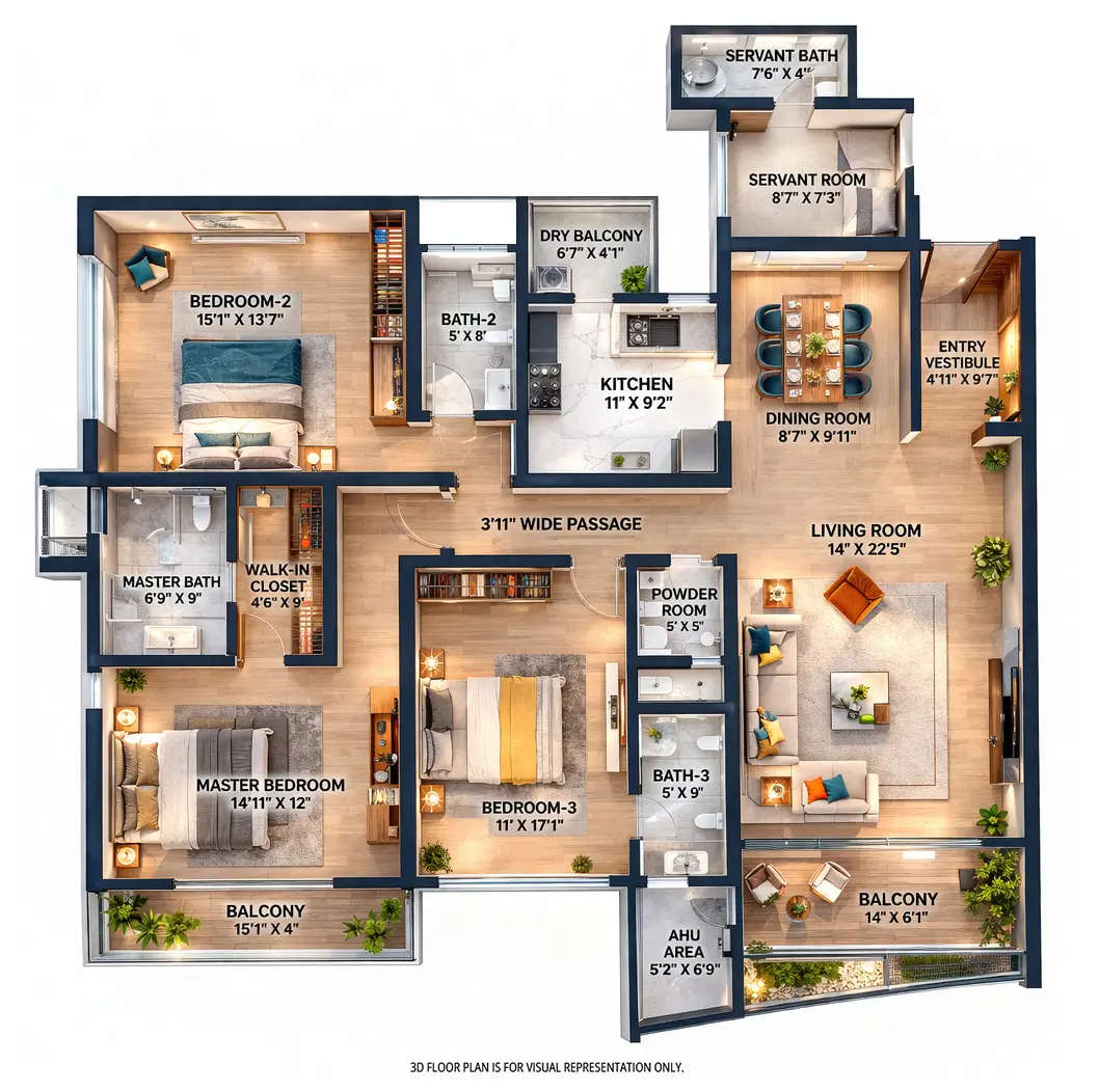 Floor plan for 3.5 BHK
