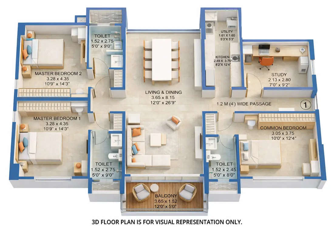 Floor plan for 3.5 BHK