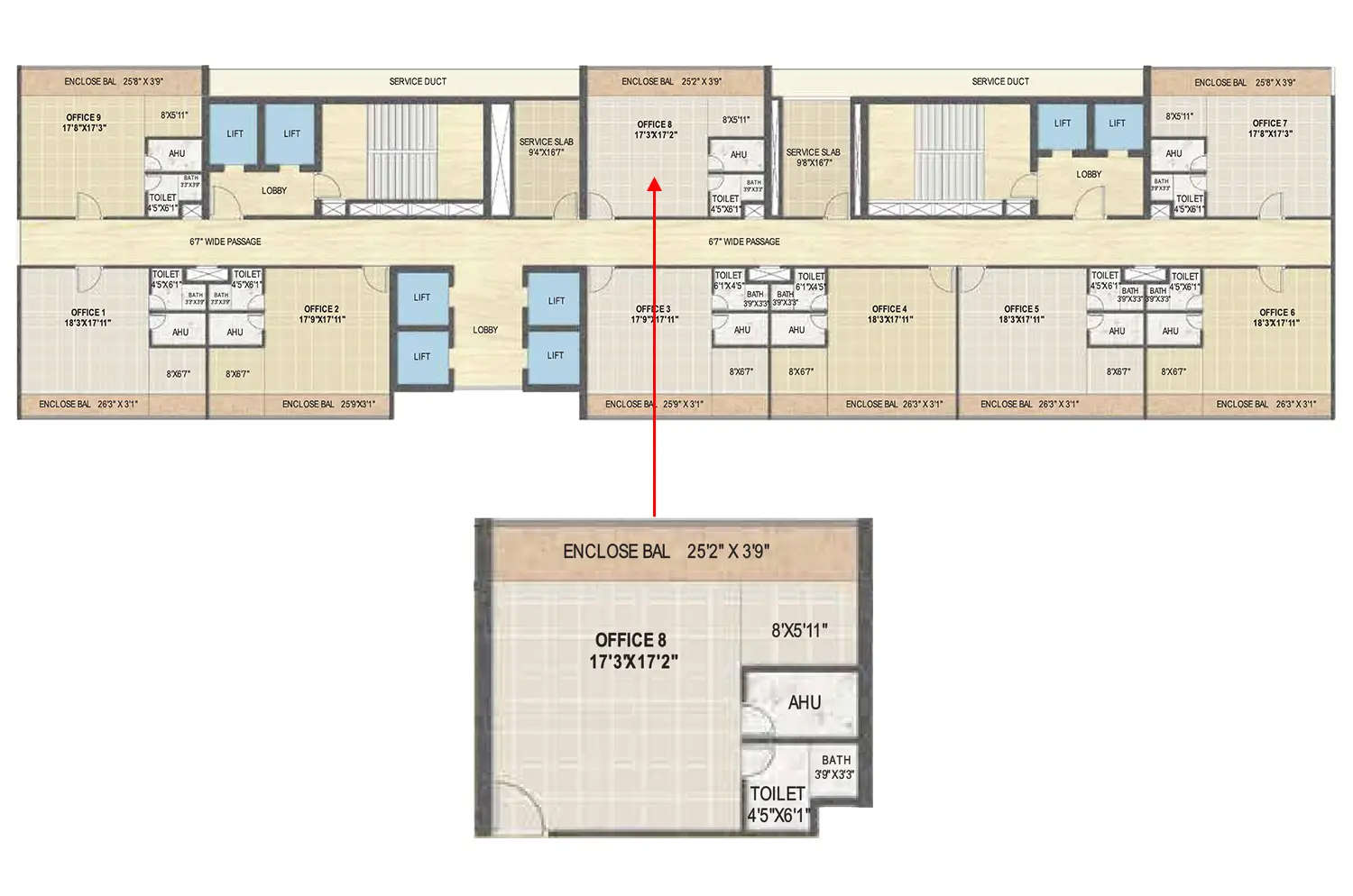 Floor plan for Commercial Office