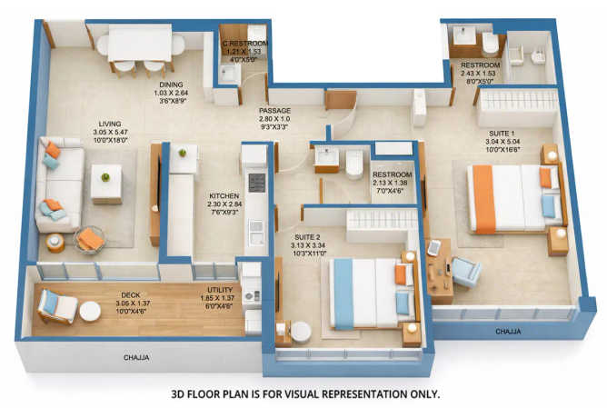 Gurukrupa Ekam Andheri - Floor plan 2 BHK 815 Sq.ft