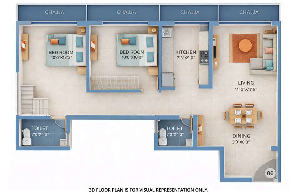 Gajra Bhoomi Serenity Kharghar - Floor plan 2 BHK 730 Sq.ft