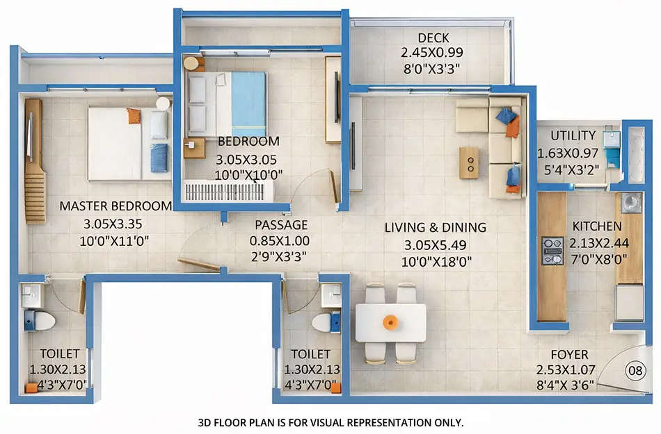 Godrej Green Terraces Panvel - Floor plan 2 BHK 660 Sq.ft