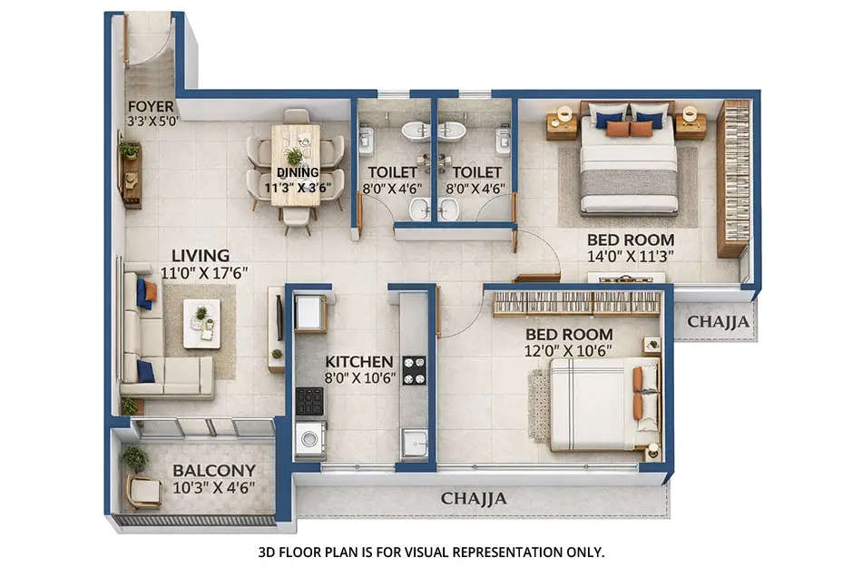 Future Crystal Corner Kharghar - Floor plan 2 BHK  Sq.ft