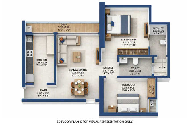 Godrej Evoke Ghodbunder Road - Floor plan 2 BHK  Sq.ft