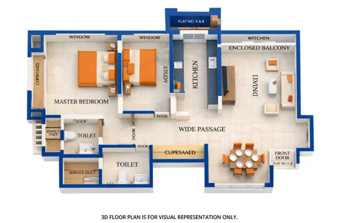 Bhoomi Acres Thane Thane - Floor plan 2 BHK 692 Sq.ft