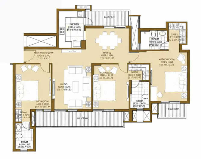 ATS Picturesque Reprieves Sector 152 - Floor plan 3 BHK 1850 Sq.ft