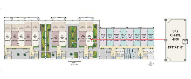 Akshar Business Park Vashi - Floor plan Commercial Office 854 Sq.ft