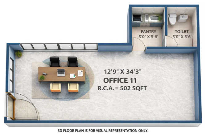 Crescent Western Trade Center Andheri - Floor plan Commercial Office 502 Sq.ft