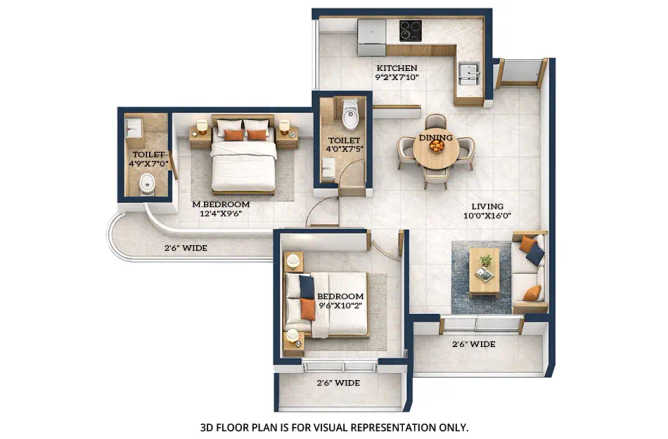 Dream Meadows Rohinjan - Floor plan 2 BHK 707 Sq.ft