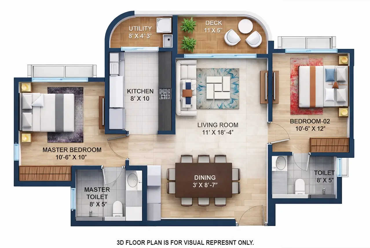 Lodha Corinthia Bhandup - Floor plan 2 BHK 780 Sq.ft