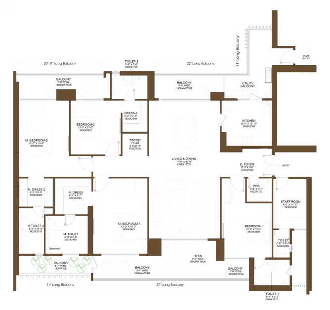 Birla Arika Sector 31 Gurgaon - Floor plan 4 BHK 4300 Sq.ft