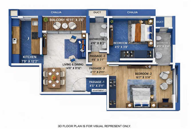 Sugee Sukrut Dadar - Floor plan 2 BHK 799 Sq.ft