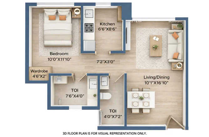 Marathon Nexzone Panvel - Floor plan 1 BHK 459 Sq.ft