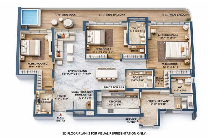 Smart World Edition Sector 66 Gurgaon - Floor plan 3.5 BHK 2945 Sq.ft