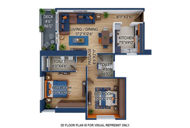 Marathon Monte South Byculla - Floor plan 2 BHK 750 Sq.ft