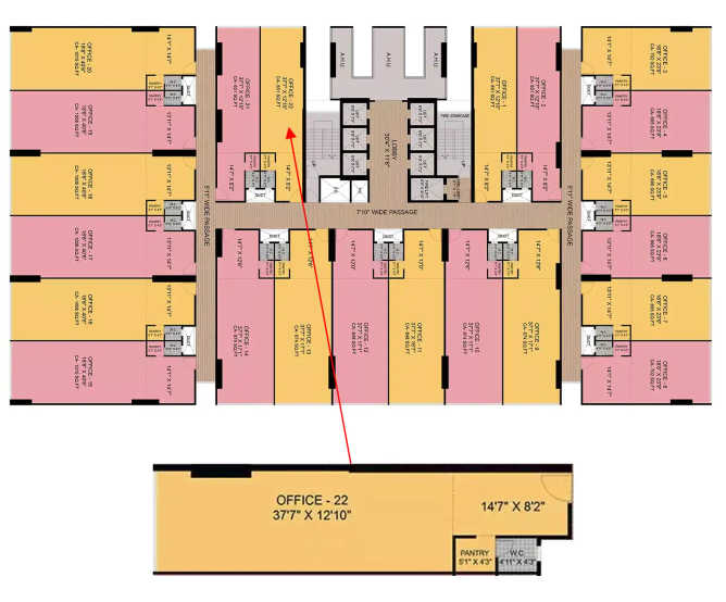 Gami Satyam Business Avenue Belapur - Floor plan Commercial Office 600 Sq.ft