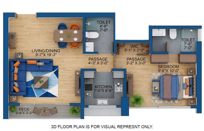 GHP Whispering Woods Powai - Floor plan 1 BHK 505 Sq.ft