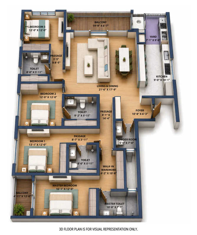 L & T Elara Celestia Hebbal - Floor plan 4 BHK 2757 Sq.ft