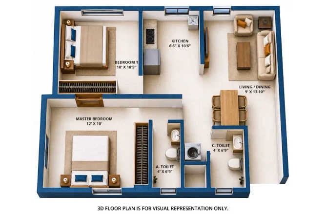 Silver Serenity Vikhroli - Floor plan 2 BHK 541 Sq.ft