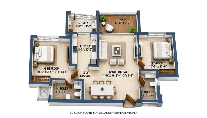 Lodha Divino Matunga - Floor plan 2 BHK 820 Sq.ft