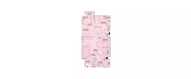 Brigade Gardenia JP Nagar - Floor plan 3 BHK 1650 Sq.ft