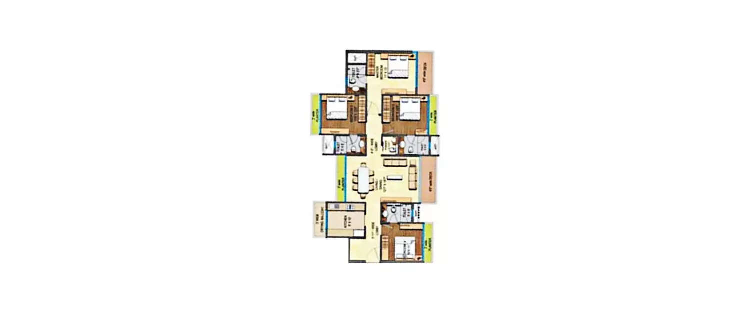 Floor plan for 4 BHK