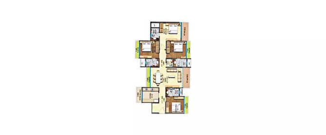 Runwal Anthurium Valentine Mulund - Floor plan 4 BHK 2475 Sq.ft