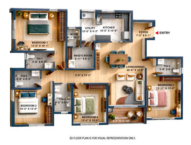 Brigade Altius Sholinganallur - Floor plan 4 BHK 2577 Sq.ft